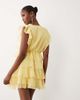 Vero Moda Vero Moda wrap front ruffle hem mini dress in pale banana-Yellow - 2