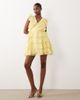 Vero Moda Vero Moda wrap front ruffle hem mini dress in pale banana-Yellow - 4