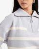 Vero Moda Vero Moda zip through sweater in light gray with cream stripes - 3