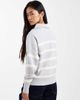 Vero Moda Vero Moda zip through sweater in light gray with cream stripes - 4