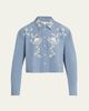 Veronica Beard Aderes Embroidered Cropped Cotton Shirt - 1