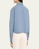 Veronica Beard Aderes Embroidered Cropped Cotton Shirt - 3