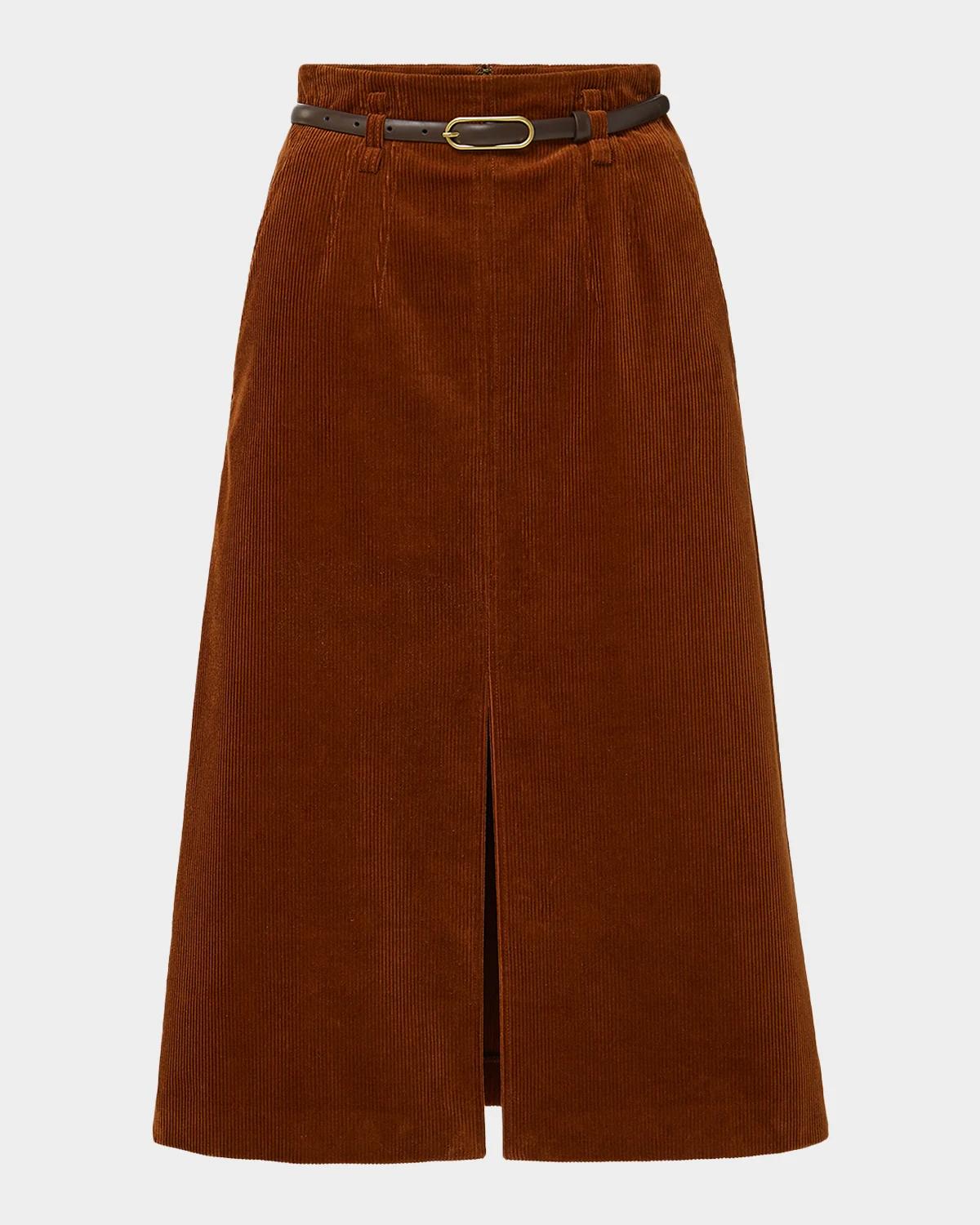 Veronica Beard Alexie Corduroy Midi Skirt