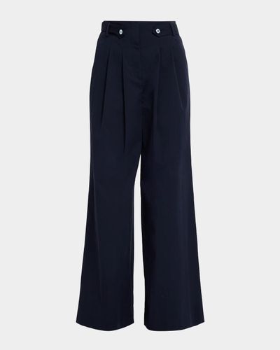 Veronica Beard Allman Pleated Wide-Leg Pants