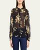 Veronica Beard Ashlynn Floral Silk Blouse - 4