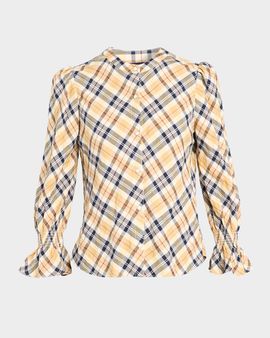 Veronica Beard Ashlynn Plaid Cotton-Blend Blouse