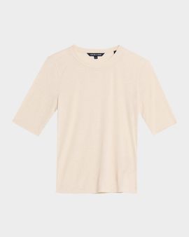 Veronica Beard Auclair Knit Elbow-Sleeve Tee