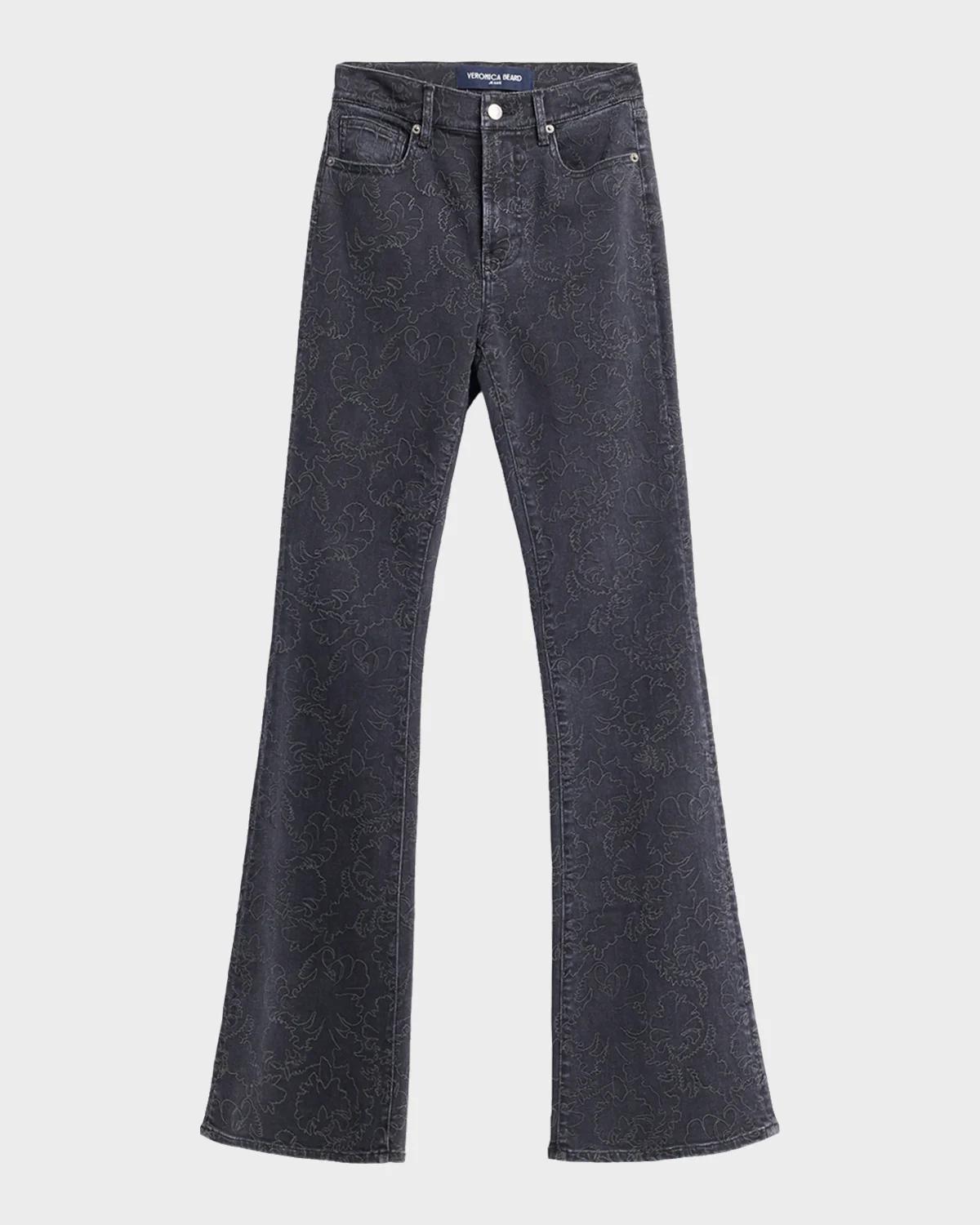 Veronica Beard Beverly Floral Flare Jeans