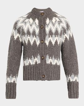 Veronica Beard Christina Fair Isle-Inspired Cardigan