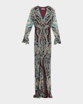 Veronica Beard Daciana Silk Long-Sleeve Dress