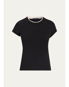 Veronica Beard Devin Stretch-Cotton T-Shirt