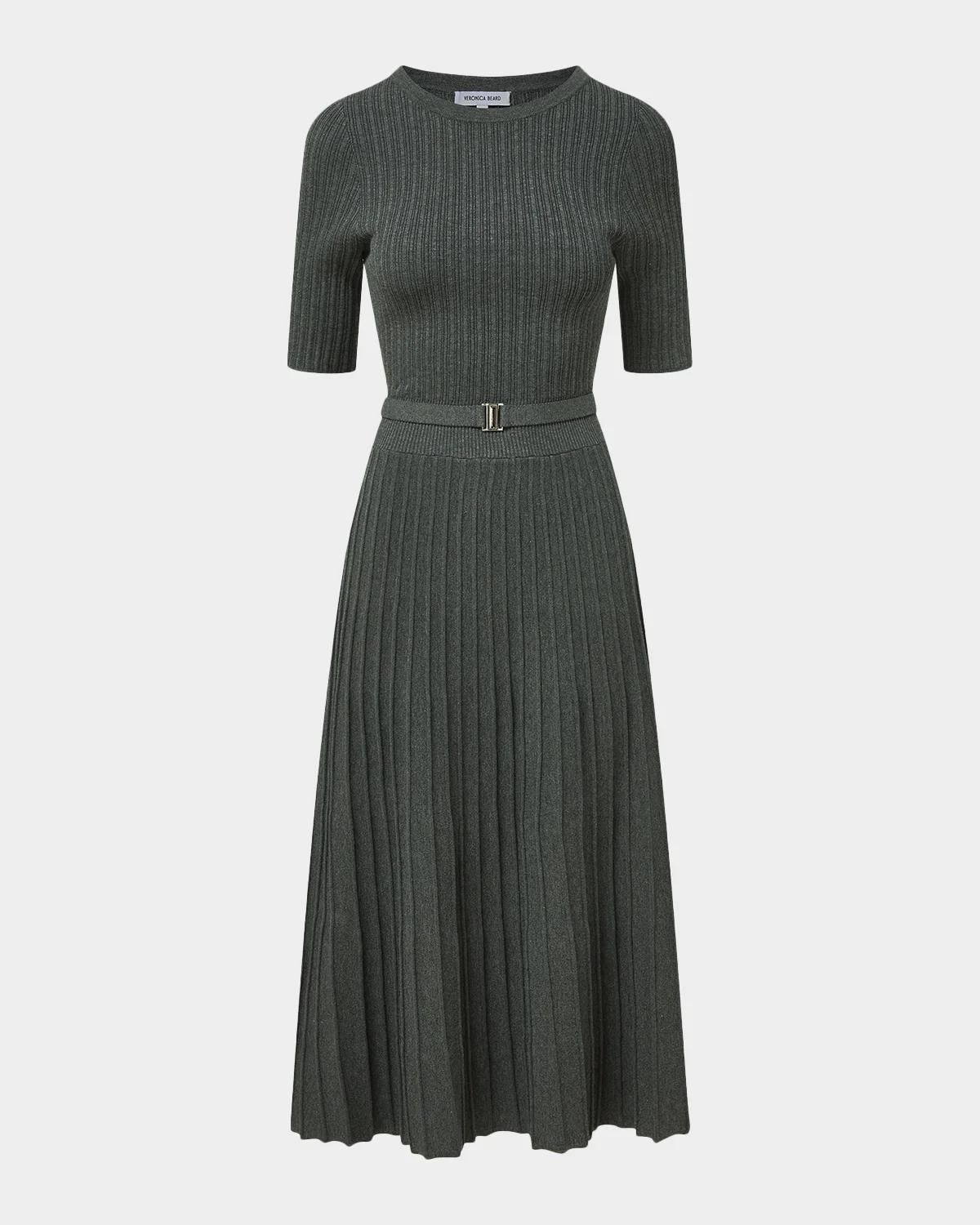 Veronica Beard Elthea Belted Midi Knit Dress