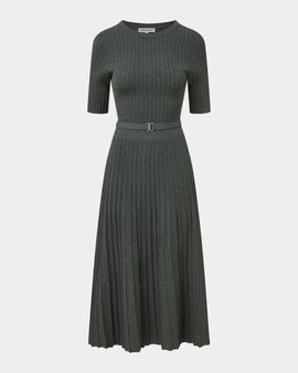 Veronica Beard Elthea Belted Midi Knit Dress
