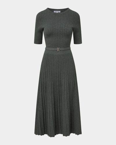 Veronica Beard Elthea Belted Midi Knit Dress