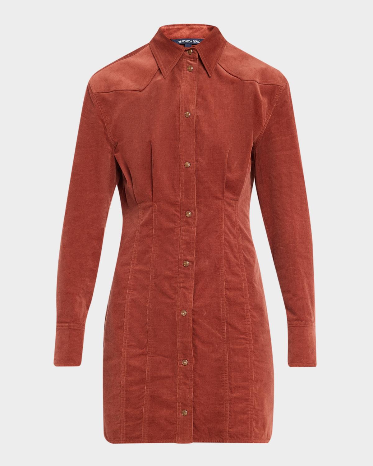 Veronica Beard Evren Corduroy Mini Shirtdress