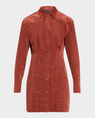 Veronica Beard Evren Corduroy Mini Shirtdress