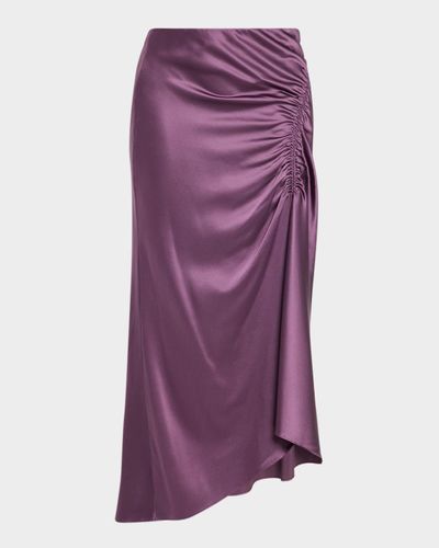 Veronica Beard Felecia Ruched Satin Skirt
