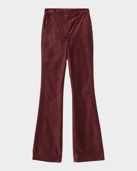 Veronica Beard Gracie Velvet High-Rise Flare Pants
