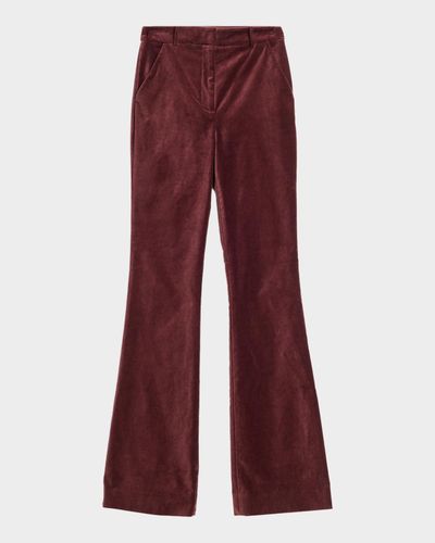 Veronica Beard Gracie Velvet High-Rise Flare Pants