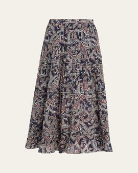Veronica Beard Heatheralyn Paisley Skirt