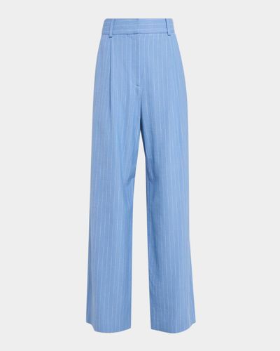 Veronica Beard Heyser Pinstripe Wide-Leg Pants