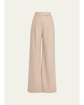 Veronica Beard Holt Stretch-Cotton Wide-Leg Pants