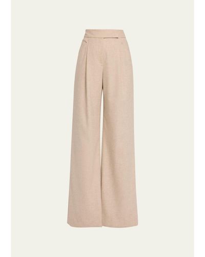 Veronica Beard Holt Stretch-Cotton Wide-Leg Pants