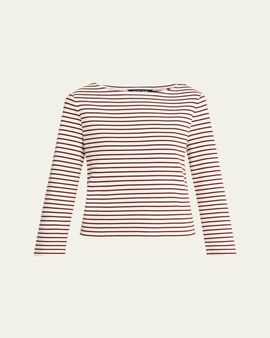 Veronica Beard Hovey Striped Knit Top