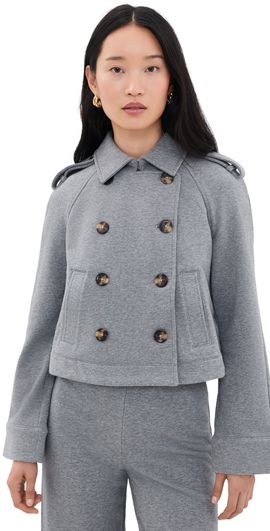 Veronica Beard Jean Veronica Beard Jean Cropped Conneley Trench Coat Heather Grey
