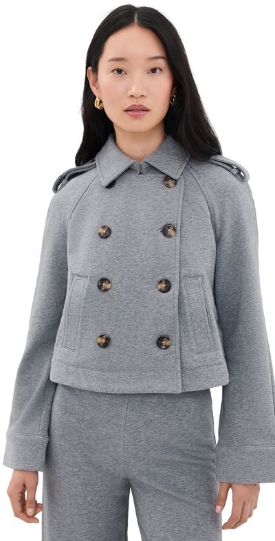 Veronica Beard Jean Veronica Beard Jean Cropped Conneley Trench Coat Heather Grey