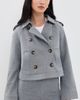 Veronica Beard Jean Veronica Beard Jean Cropped Conneley Trench Coat Heather Grey - 2