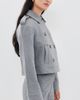 Veronica Beard Jean Veronica Beard Jean Cropped Conneley Trench Coat Heather Grey - 4