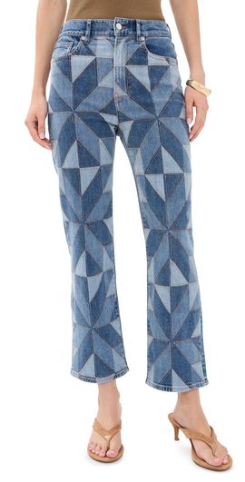 Veronica Beard Jean Veronica Beard Jean Dylan Ankle High Rise Straight Leg Jeans Prism Blue