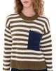 Veronica Beard Jean Veronica Beard Jean Emile Pullover Military Olive/Dove/Heritage - 1