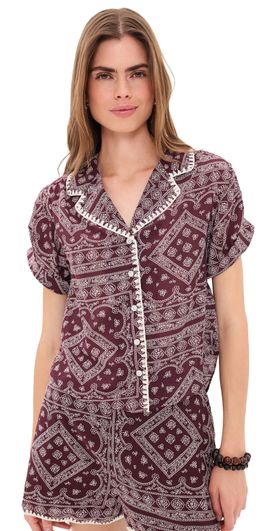 Veronica Beard Jean Veronica Beard Jean Ilene Button Down Shirt Raisin/Dove