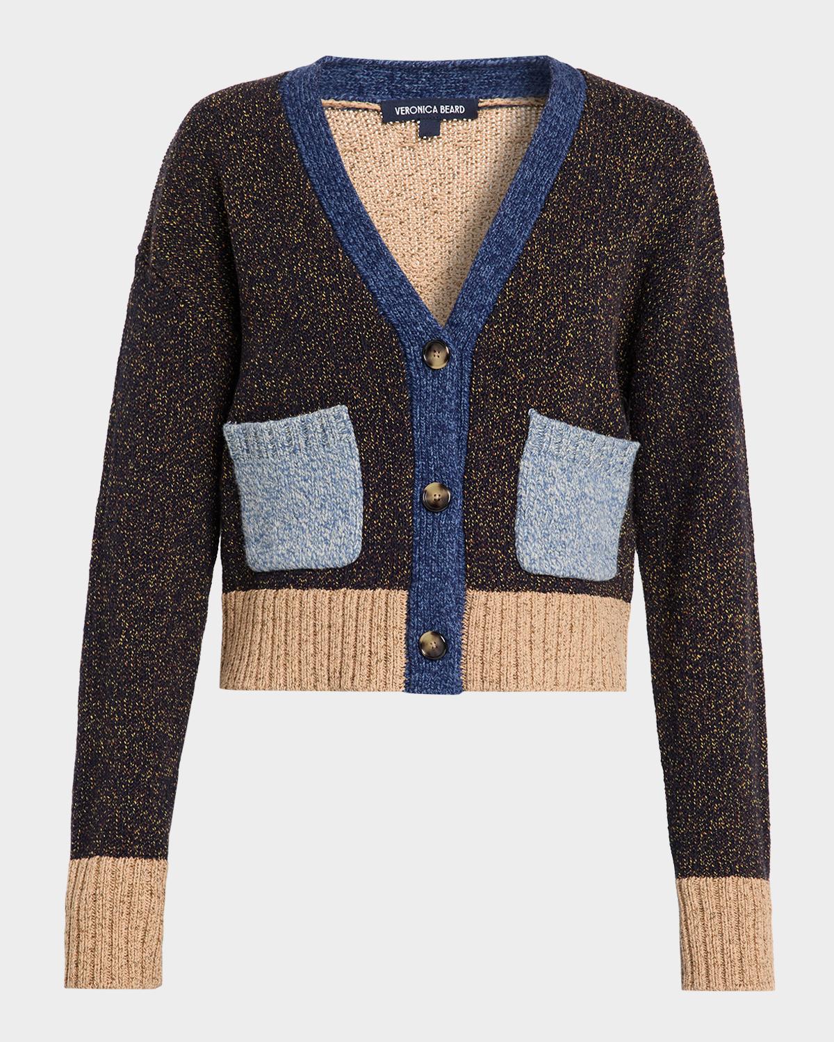 Veronica Beard Josiane Merino Wool-Blend Crop Cardigan