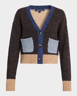 Veronica Beard Josiane Merino Wool-Blend Crop Cardigan