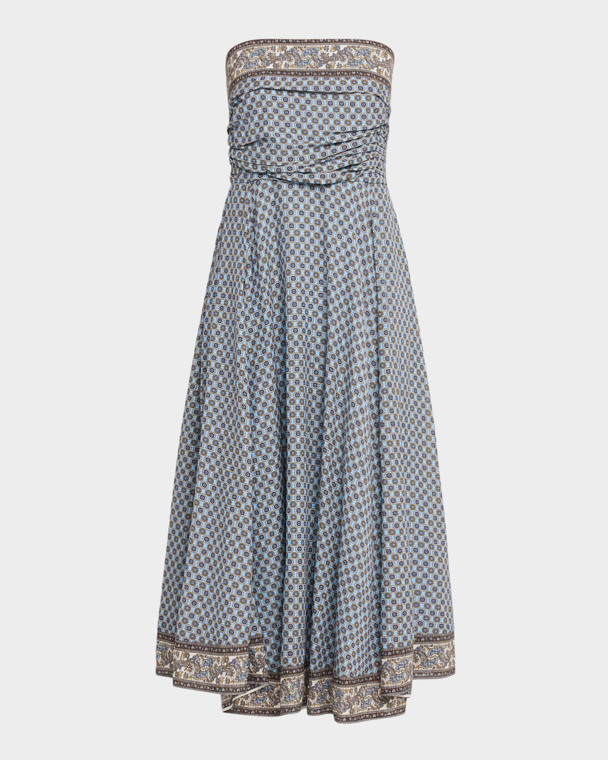 Veronica Beard Lana Smocked Scarf-Print Midi Dress