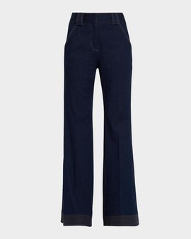 Veronica Beard Lancelor High-Rise Wide-Leg Jeans