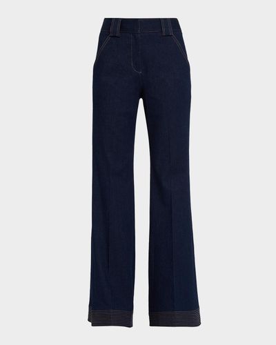 Veronica Beard Lancelor High-Rise Wide-Leg Jeans