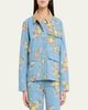 Veronica Beard Leighton Floral Denim Barn Jacket - 4
