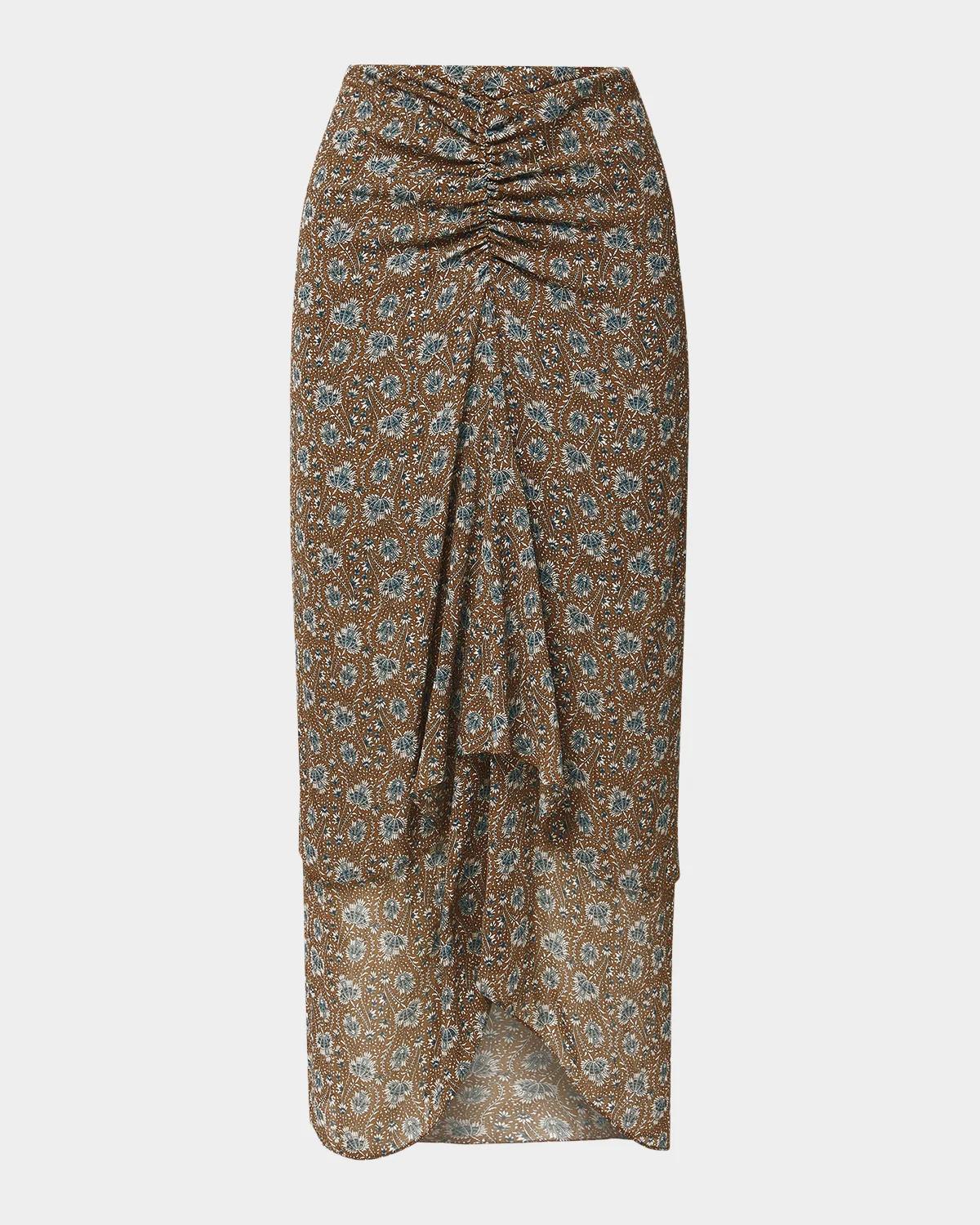 Veronica Beard Limani Floral Midi Skirt