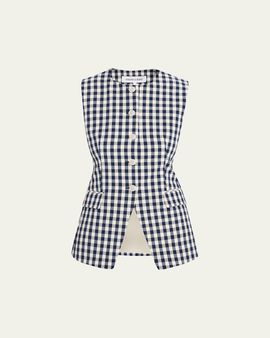 Veronica Beard Lois Tailored Gingham Vest