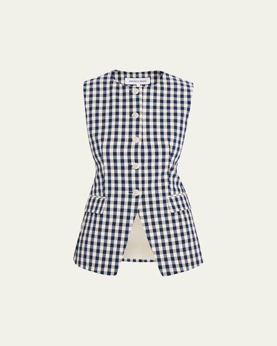 Veronica Beard Lois Tailored Gingham Vest