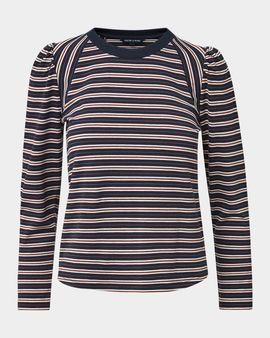 Veronica Beard Mason Striped Crewneck Baseball T-Shirt