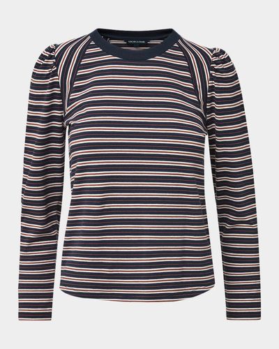 Veronica Beard Mason Striped Crewneck Baseball T-Shirt