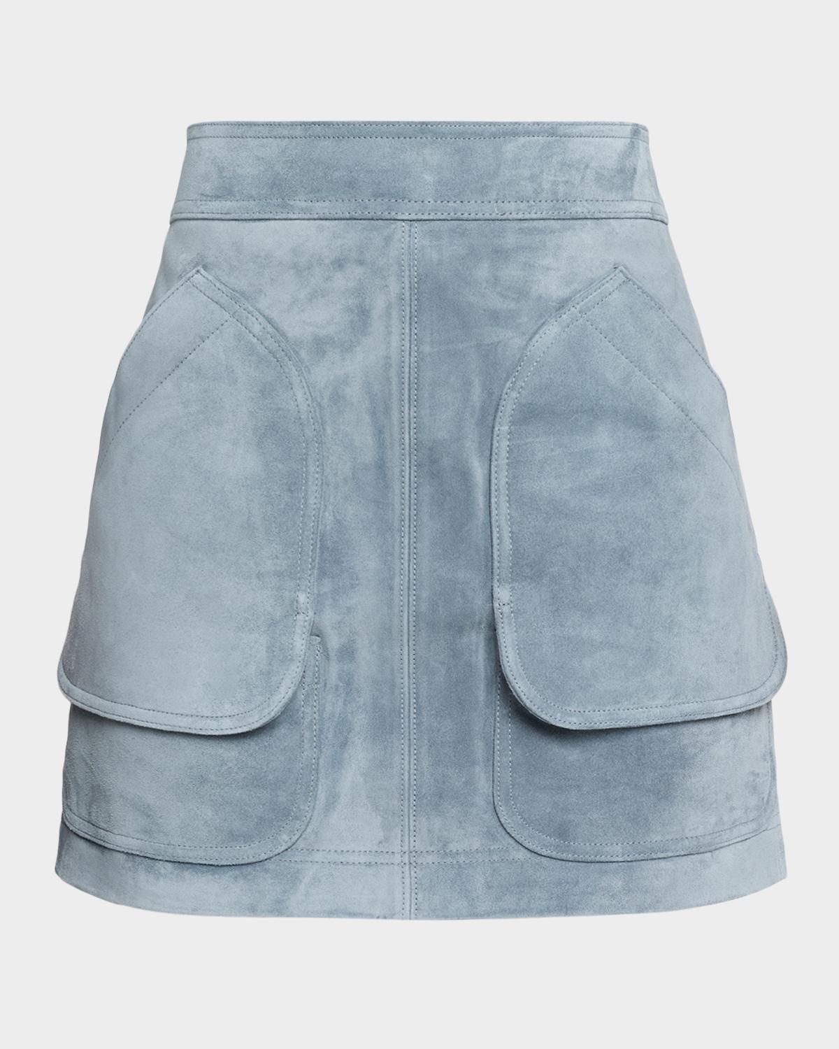 Veronica Beard Norwood Suede Mini Skirt