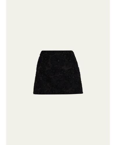 Veronica Beard Olenna Beaded Floral Mini Skirt