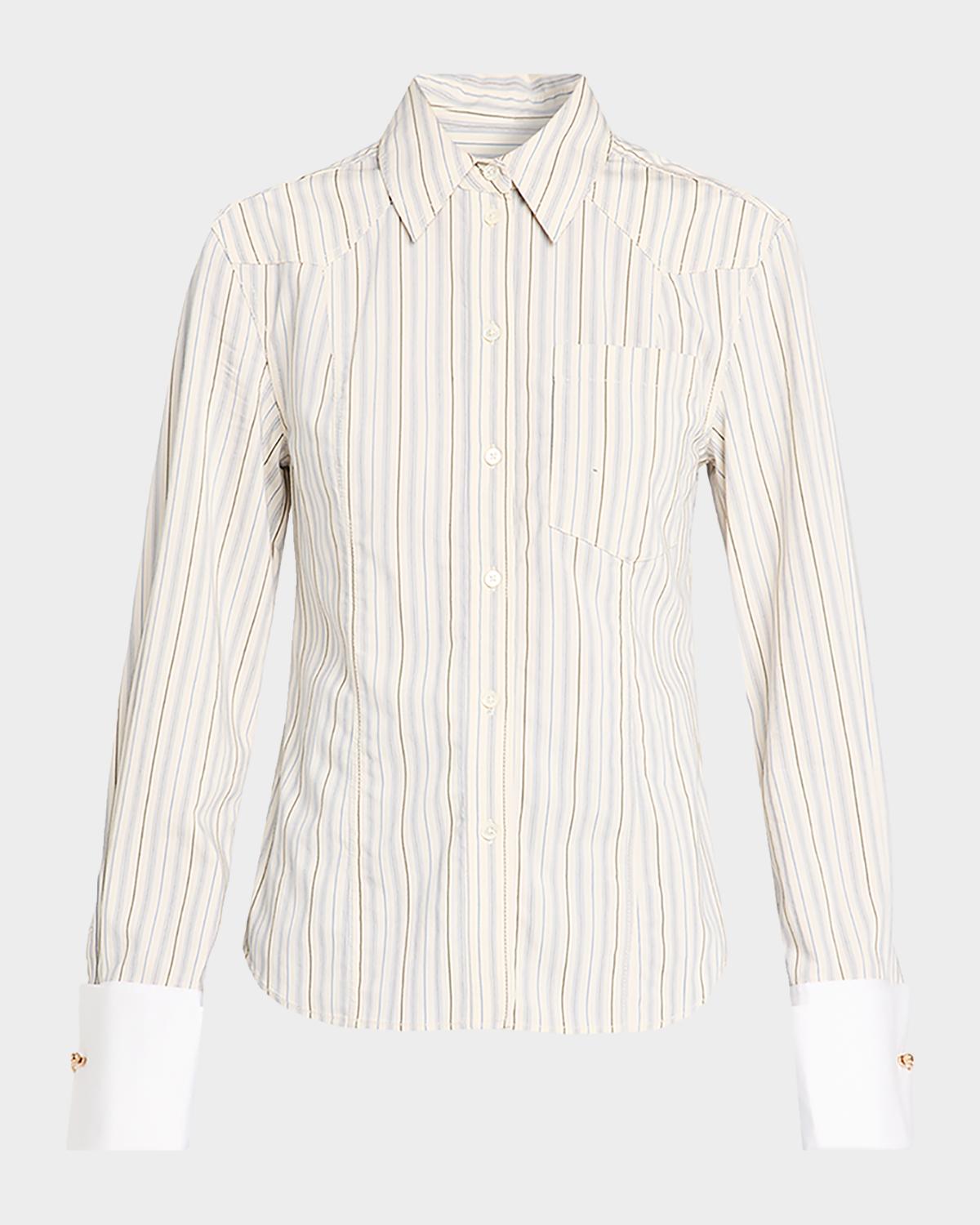 Veronica Beard Rourke Striped Shirt