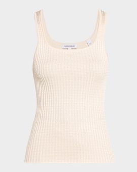 Veronica Beard Sandra Knit Square-Neck Tank Top